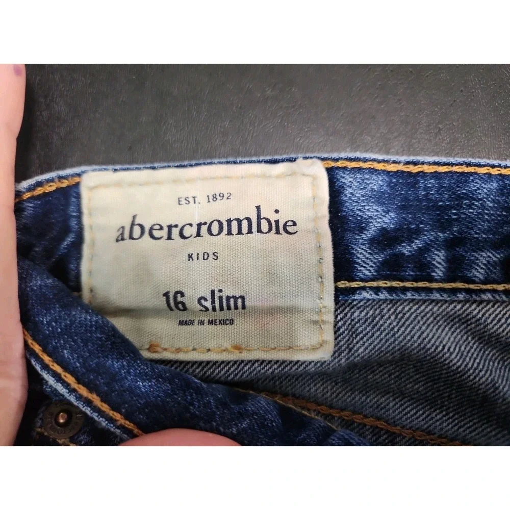 Abercrombie & Fitch Classic Straight Jeans Girl 16 Slim Blue Denim